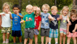 preschool students enjoying an outdoor group activity at Craycroft