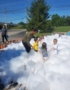 children playing in foam