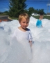 children playing in foam