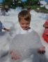 children playing in foam