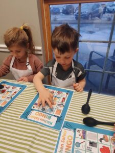 children learning kitchen safety