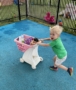 child smiling and running outside at preschool and daycare at cadence academy preschool smyrna, delaware