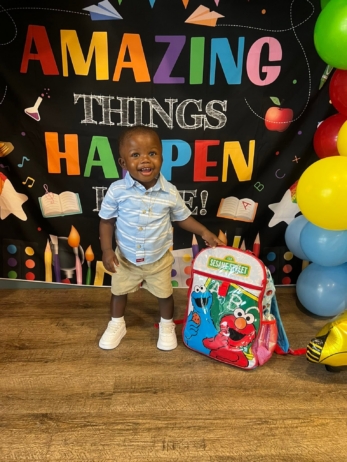 childing smiling for school at preschool and daycare in grapevine texas