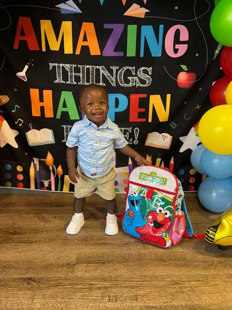 childing smiling for school at preschool and daycare in grapevine texas