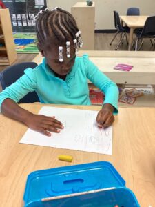 child spelling at preschool and daycare at 365 cypress