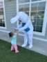 Child high fiving easter egg bunny at Cadence academy preschool and daycare 505 murfreesboro
