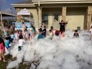 children in bubbles at preschool and daycare of 339 wild horse
