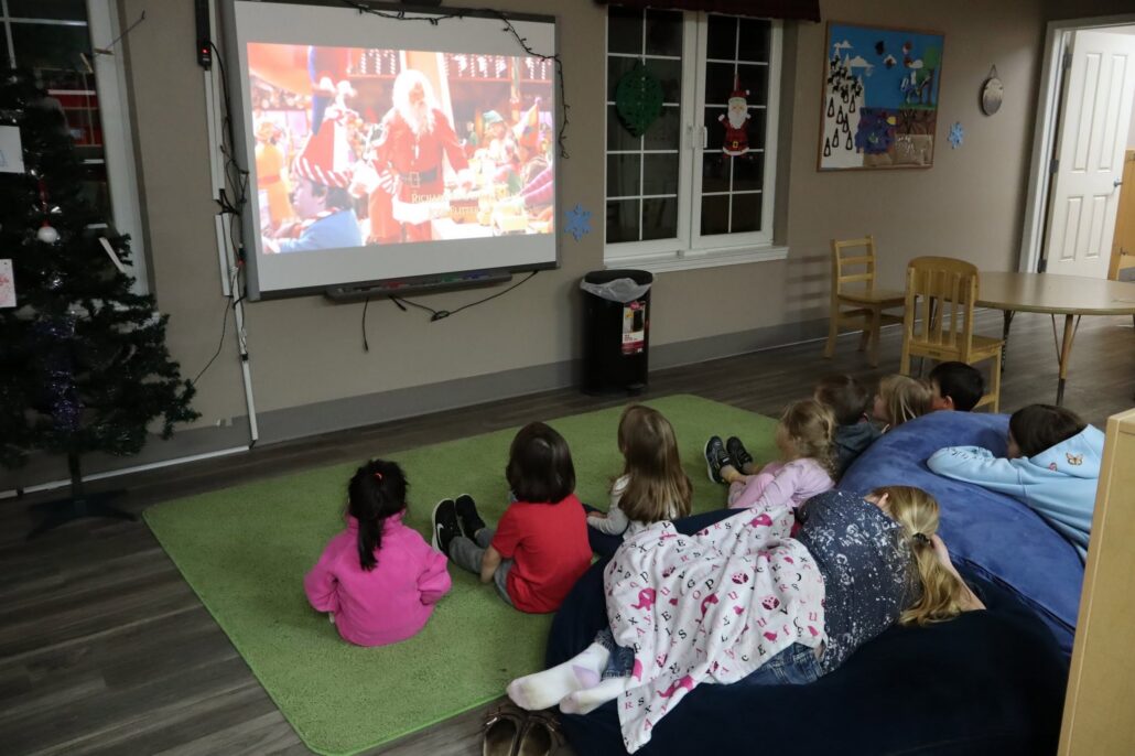 children watching movie at Cadence Academy Preschool and Daycare Yelm Highway in Olympia, Washington