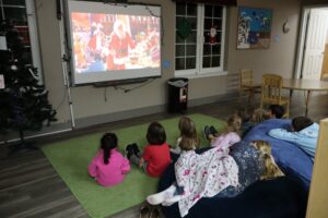 children watching movie at Cadence Academy Preschool and Daycare Yelm Highway in Olympia, Washington