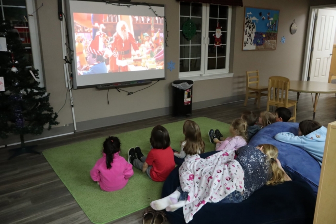 children watching movie at Cadence Academy Preschool and Daycare Yelm Highway in Olympia, Washington