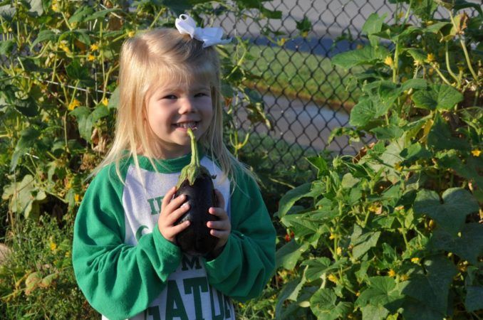 girl with eggplant