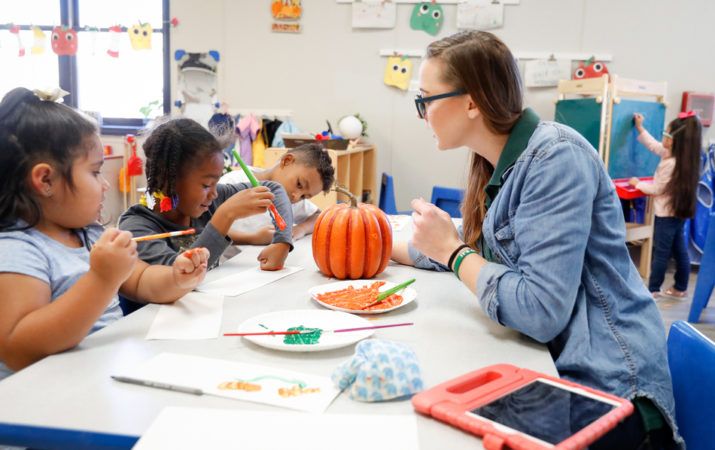 preschoolers_paint_with_teacher_cadence_academy_north_aurora_il-715x450