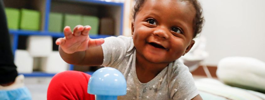Child playing indoors