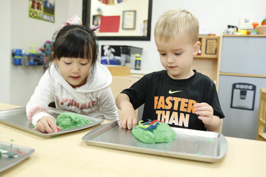 Classroom with children working