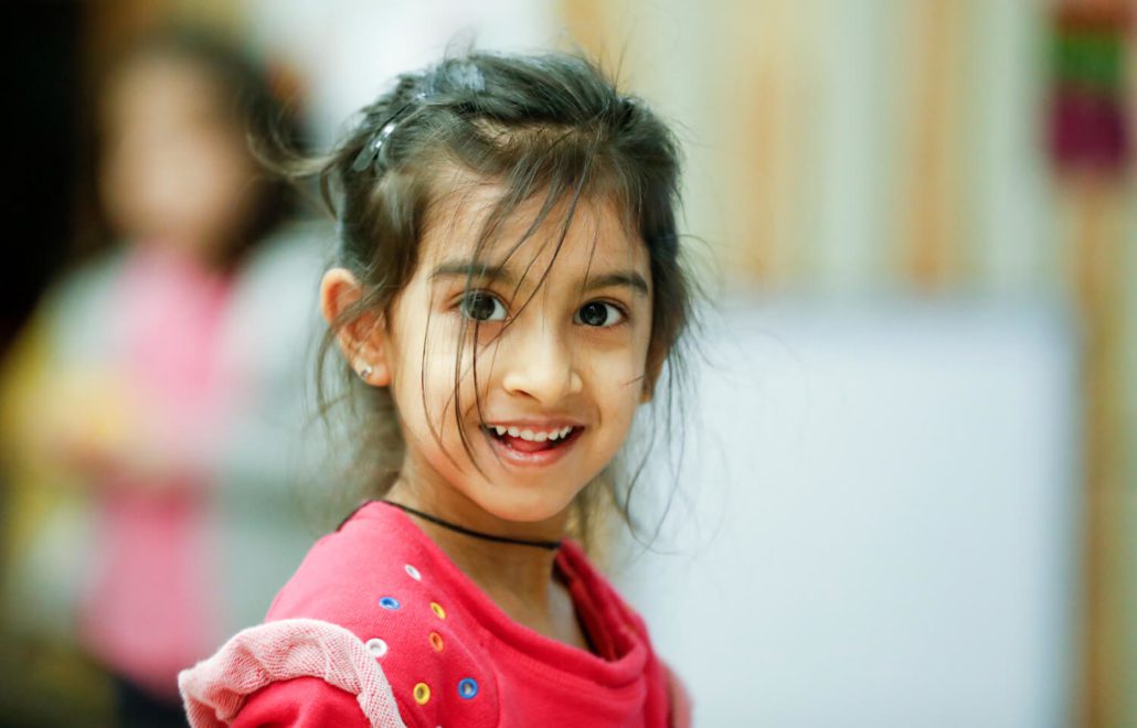 A child playing indoors