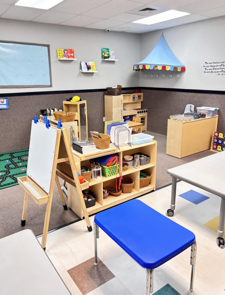 inside of classroom at cadence academy preschool draper