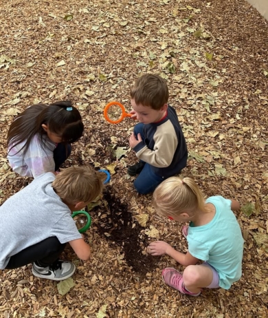 kids exploring outside