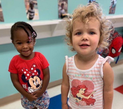 children posing for a photo indoors