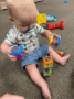 childing playing with blocks