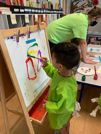 an image of a child painting