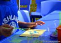 a child doing crafts