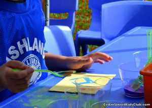 a child doing crafts