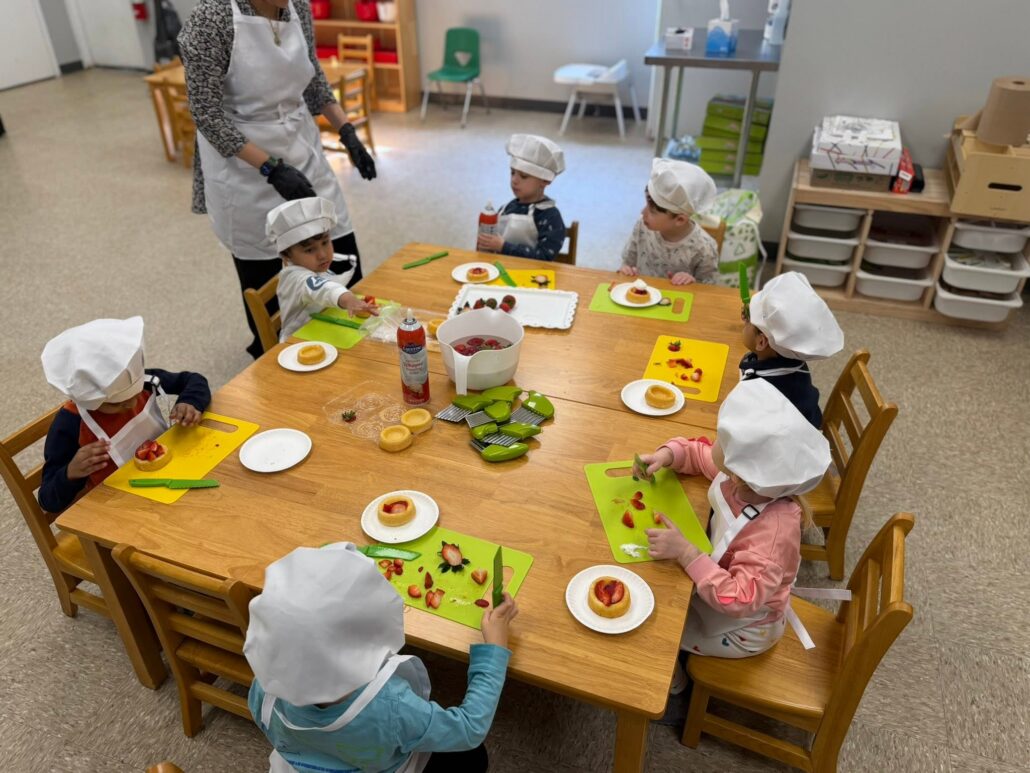 children learning how to cook and bake in after school program at cadence academy preschool 453 pond