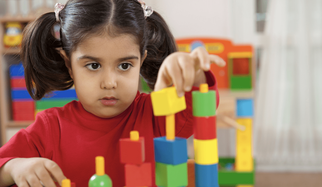 A child doing a learning exercise