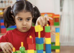 A child doing a learning exercise