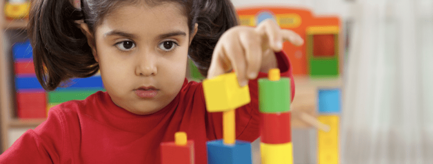 A child doing a learning exercise