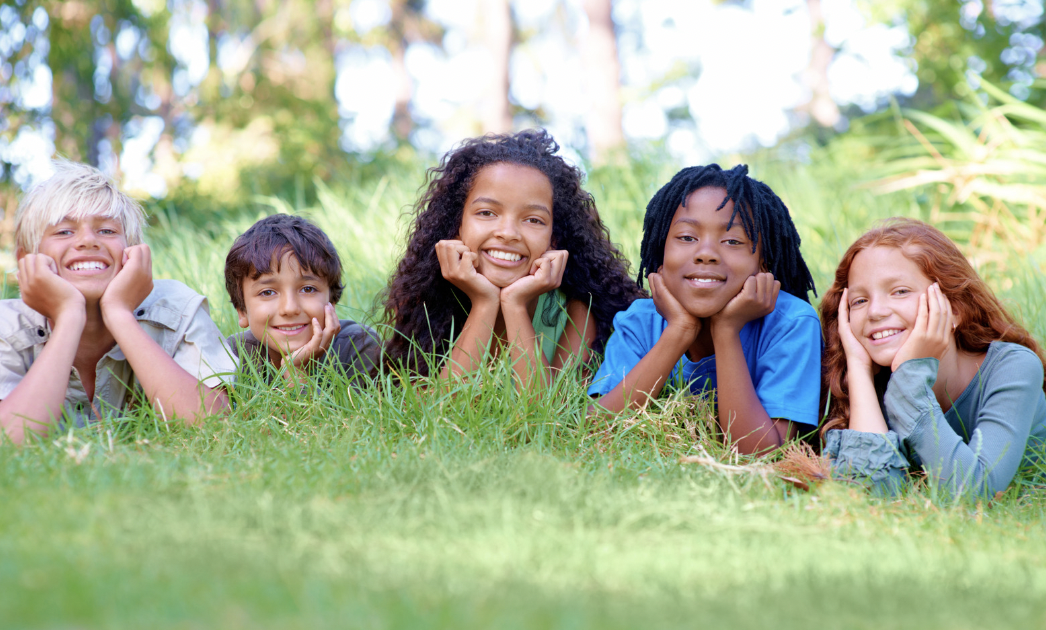 a group of children outdoors