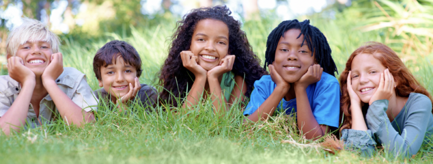 a group of children outdoors