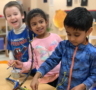 Children doing arts and crafts at preschool and daycare at cadence academy preschool 452 south street