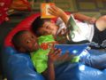 children reading in school