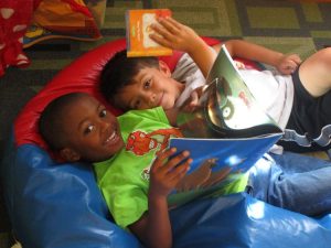 children reading in school