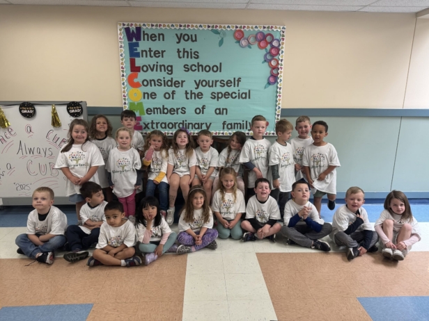 children lined up smiling together at preschool and daycare at cadence academy preschool 450 whitman washington