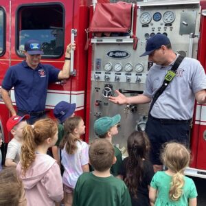 children learning from firefighters at preschool and daycare at cadence academy preschool 450 whitman washington