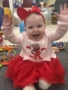 baby smiling with hands up at preschool and daycare at cadence academy preschool 450 whitman washington