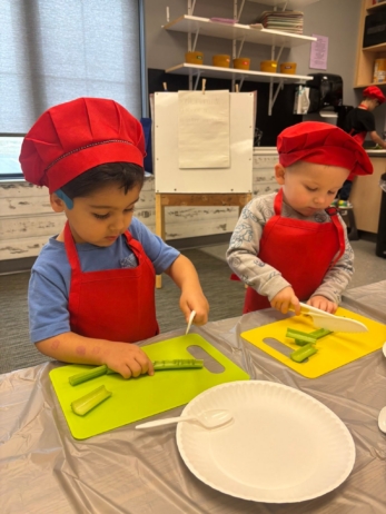 children working on cooking at kids cafe after school program at cadence academy preschool and daycare west o 510